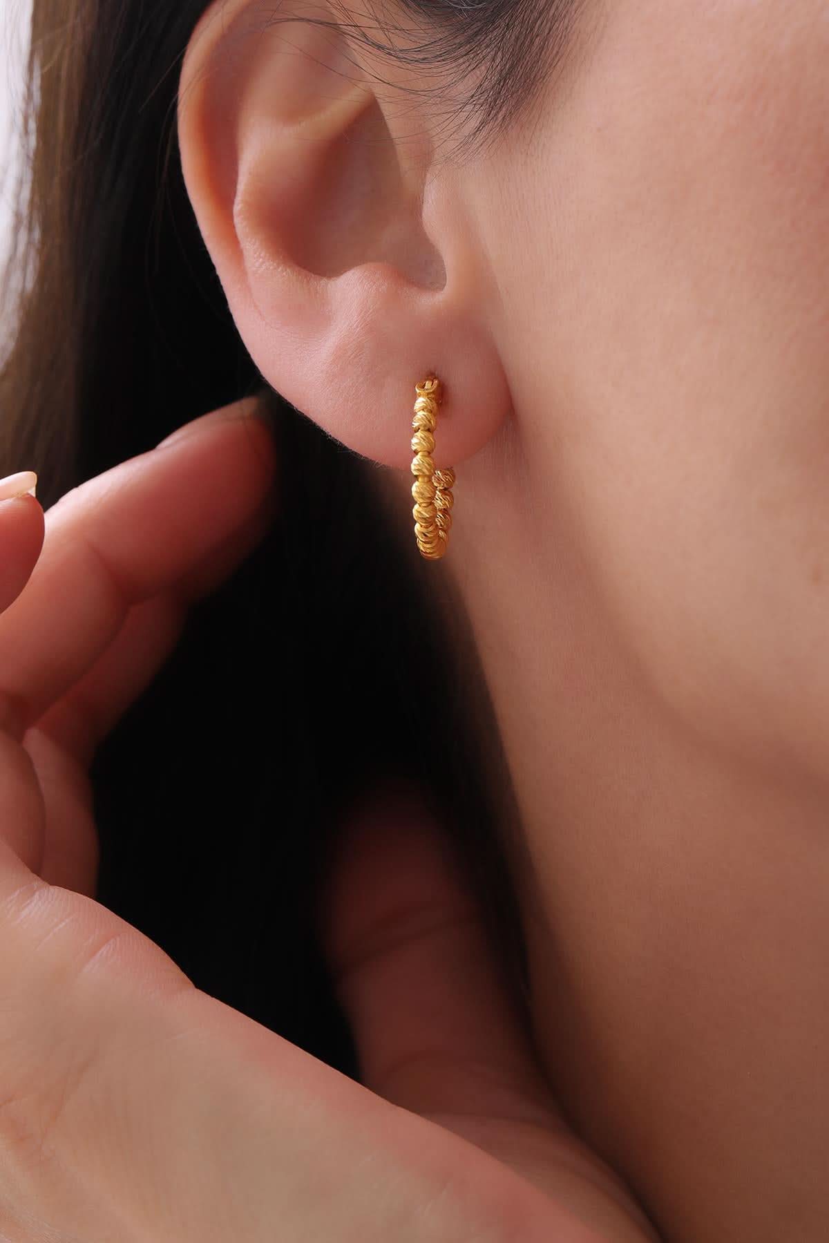 22 Ayar Dorika Altın Küpe