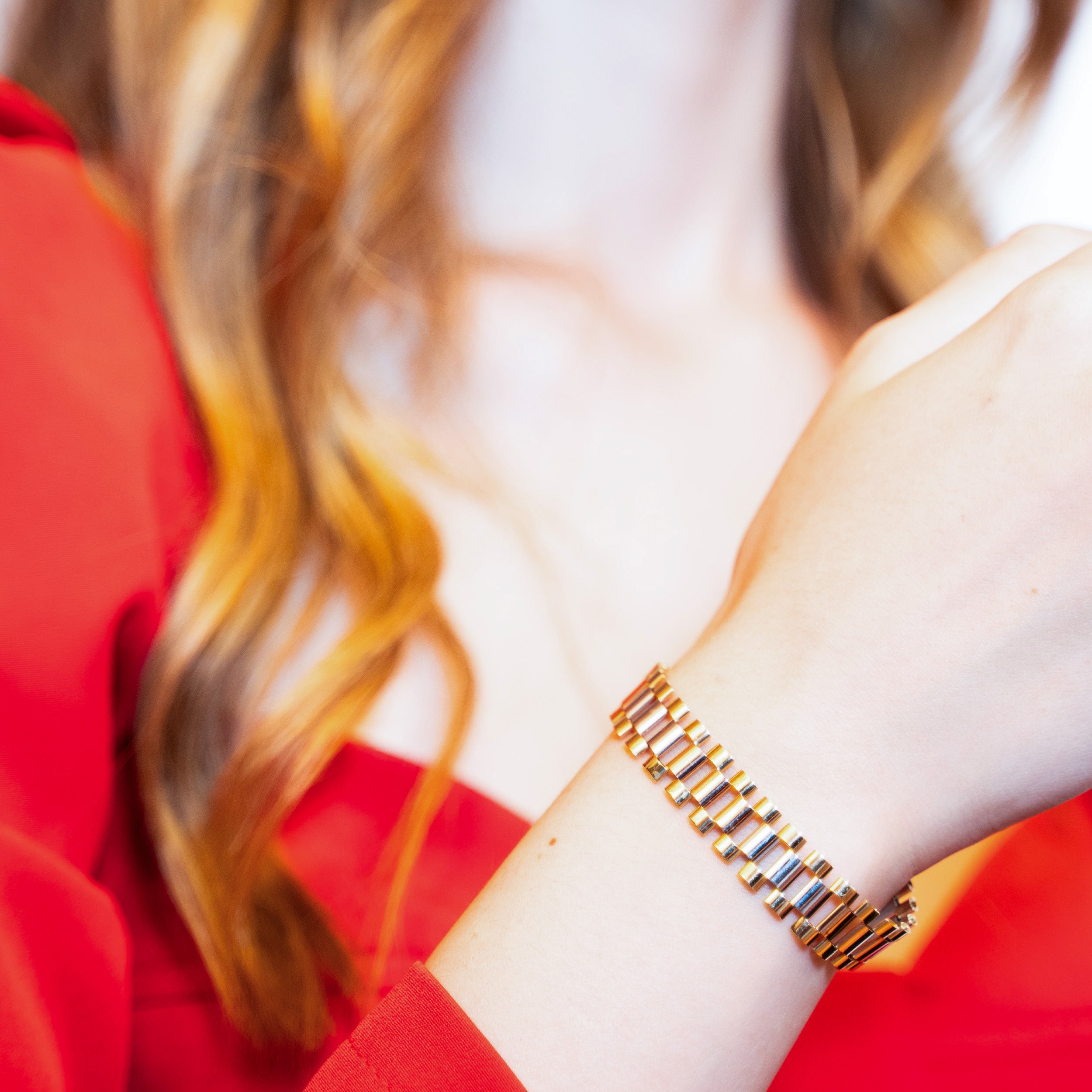 14 Ayar Üç Renkli Altın Bileklik