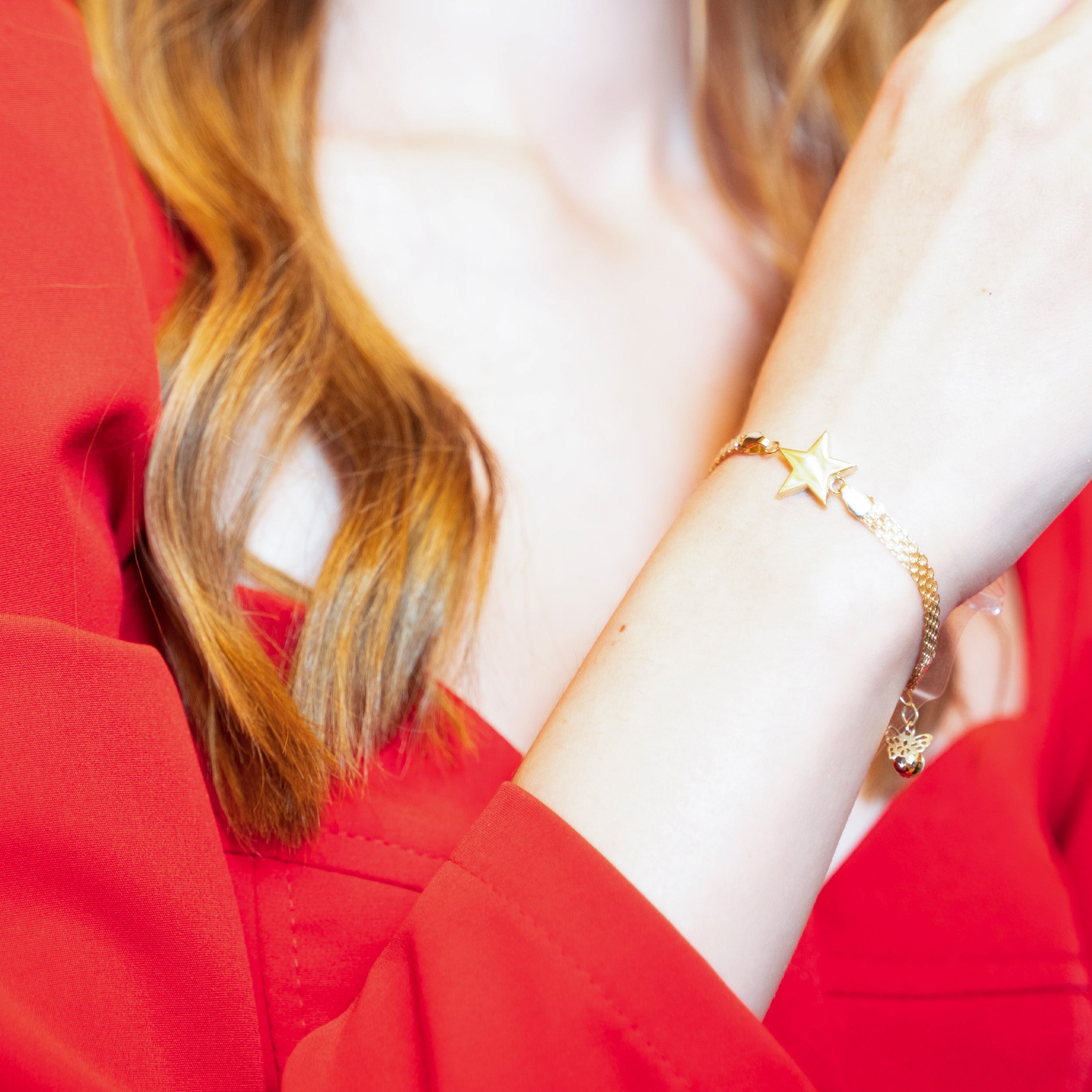 14 Ayar Altın Yıldız Figürlü Bileklik